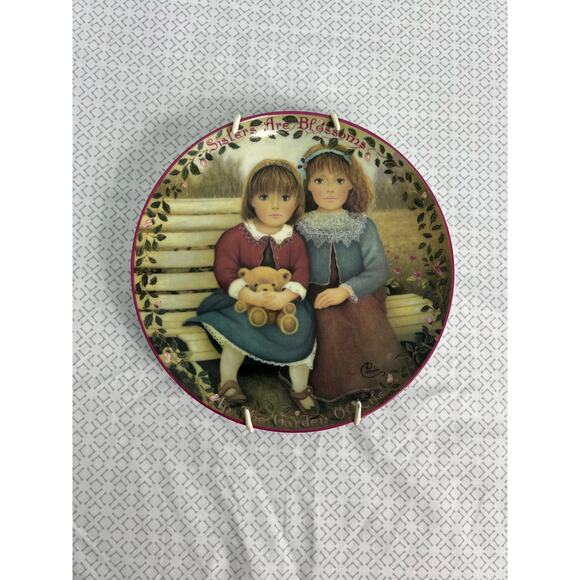 Bradford Exchange 1995 Sisters Are Blossoms First Issue Kindred Moments Plate - Picture 1 of 8